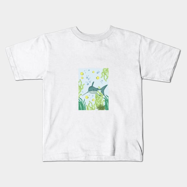 Seabed Shark Kids T-Shirt by Salfiart